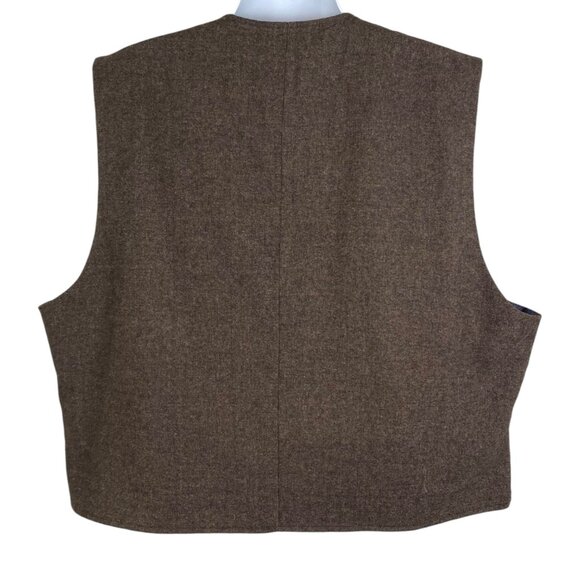 Pronto Uomo Classic Fit Button Vest | 4X | Brown Tweed | Countryside Academia - Picture 2 of 9